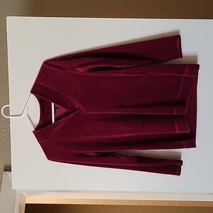 Wine/burgundy crushed velvet long sleeve